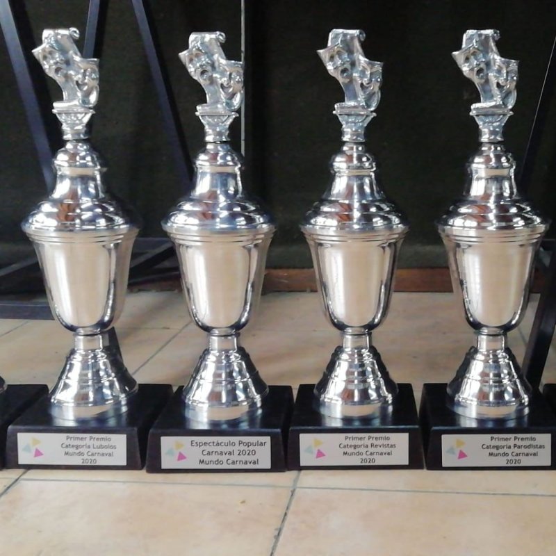 Copa Plateado Máscaras de Teatro y Carnaval