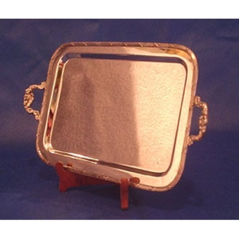 Bandeja Rectangular Plateada con Asas Imperial