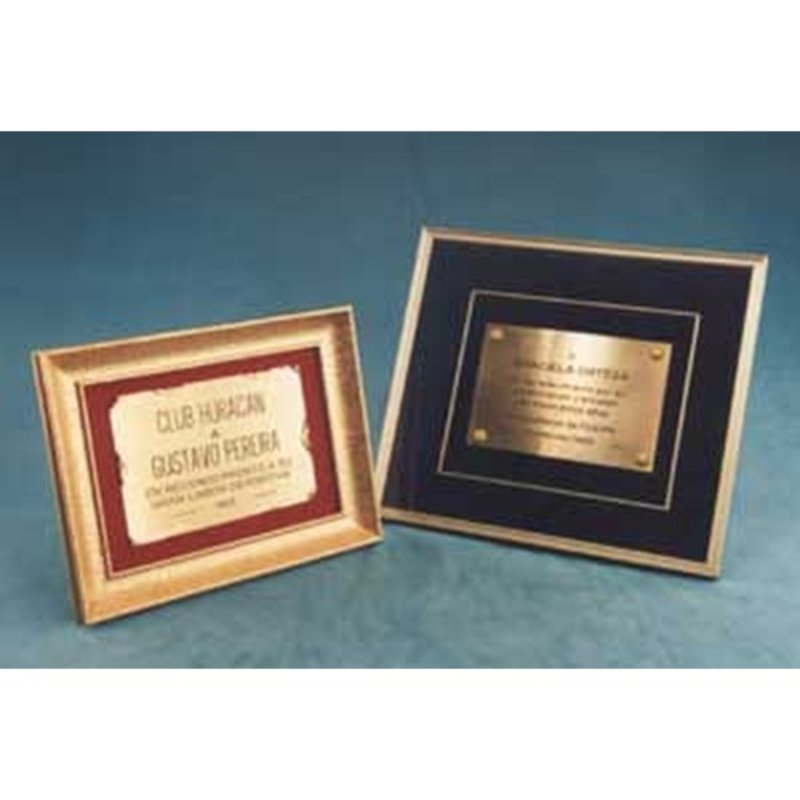 Cuadro de Honor con Placa de Vidrio y Marco Dorado